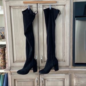 Christian Sirjano black suede boots 8.5 thigh high